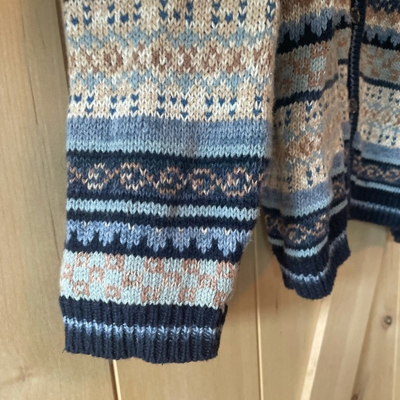 Vintage Erika & co collared button up patterned knitted sweater large - Picture 3 of 5